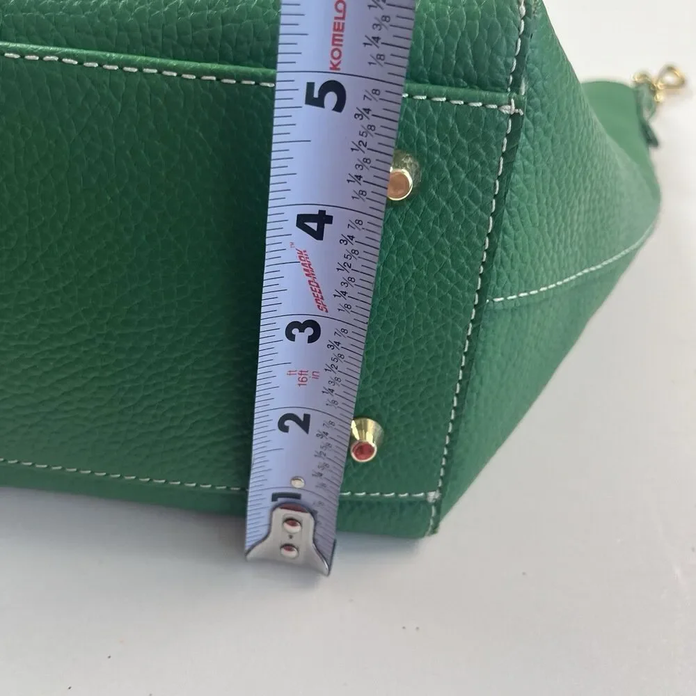 NWT La Via Firenze Green Leather Hobo Bag Made in Italy Shopper Tote Heritage